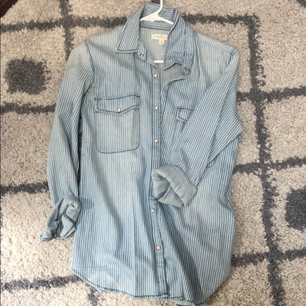 Chambray button down top